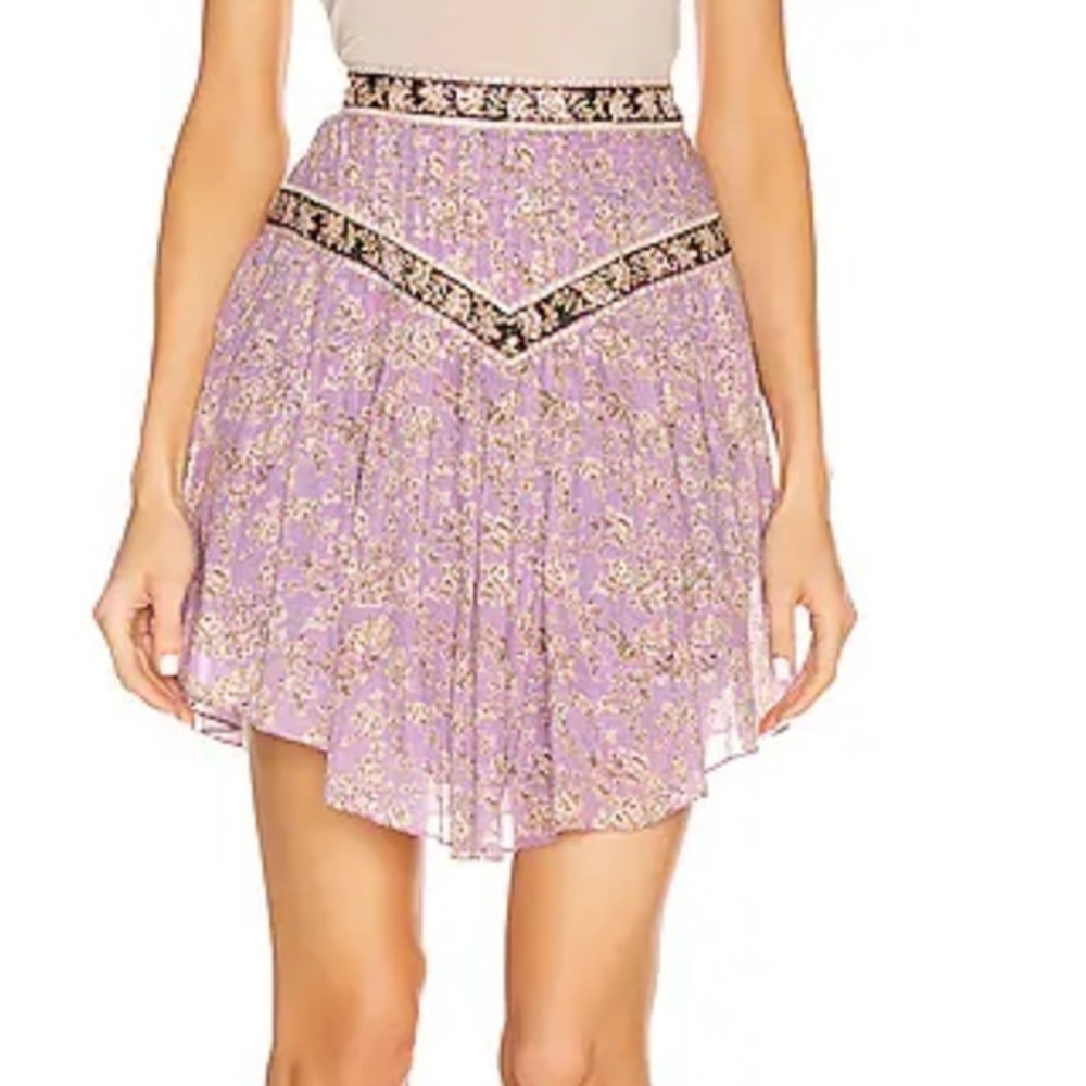 Isabel Marant Valerie Printed Mini Skirt in Lilac Size 36 Small